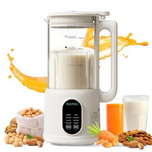 8 in 1 Automatic Nut Milk Maker, 41oz Homemade Soybean Milk, Almond Milk, Oat Milk and Juice, Electric Bean and Nut Milk Machine with Appointment Timer, Keep Warm and Self-cleaning Function, Beige