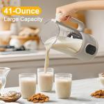 8 in 1 Automatic Nut Milk Maker, 41oz Homemade Soybean Milk, Almond Milk, Oat Milk and Juice, Electric Bean and Nut Milk Machine with Appointment Timer, Keep Warm and Self-cleaning Function, Beige