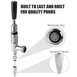 MRbrew Stout Beer Coffee Faucet – 304 Stainless Steel Keg Beer Tap for Cold Brew Coffee & Nitro Beer, Beer Faucet Homebrew Kegerator Tower Tap with Standard Black Plastic Tap Handle