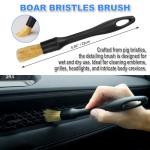 7PCS Car Detailing Brush Set, Ultra Soft Boars Hair Car Interior Detailing Brushes, Car Interior Detailing Kit, Car Cleaning Gel Supplies Kit, Car Dust Brush, Car Accessories for Truck, SUV, Interior