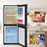 Zyerch Small Refrigerator with Freezer for RV 4.2 Cu. Ft. Mini Fridge with Bottom Freezer, 7-Level Temperature Control Dorm Fridge for Kitchen, Office, Apartment, Black