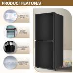 Zyerch Small Refrigerator with Freezer for RV 4.2 Cu. Ft. Mini Fridge with Bottom Freezer, 7-Level Temperature Control Dorm Fridge for Kitchen, Office, Apartment, Black