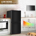 Zyerch Small Refrigerator with Freezer for RV 4.2 Cu. Ft. Mini Fridge with Bottom Freezer, 7-Level Temperature Control Dorm Fridge for Kitchen, Office, Apartment, Black