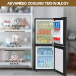 Zyerch Small Refrigerator with Freezer for RV 4.2 Cu. Ft. Mini Fridge with Bottom Freezer, 7-Level Temperature Control Dorm Fridge for Kitchen, Office, Apartment, Black