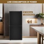 Zyerch Small Refrigerator with Freezer for RV 4.2 Cu. Ft. Mini Fridge with Bottom Freezer, 7-Level Temperature Control Dorm Fridge for Kitchen, Office, Apartment, Black