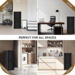 Zyerch Small Refrigerator with Freezer for RV 4.2 Cu. Ft. Mini Fridge with Bottom Freezer, 7-Level Temperature Control Dorm Fridge for Kitchen, Office, Apartment, Black