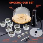 Elegant Cocktail Smoker Kit - Complete Whiskey Drink Smoking Gun with 8 Flavors of Wood Chips, Dome, and Accessories, Adds Flavor to Food and Drinks, Infuser Kit for Indoor Outdoor Use