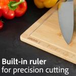 Large Wooden Cutting Boards for Kitchen for Chefs – Anti-Cut Chopping Board with Laser Engraved Inch Ruler, Charcuterie Accessories, Meal Prep,16 * 12 Inch