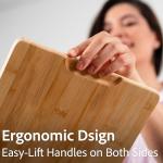 Large Wooden Cutting Boards for Kitchen for Chefs – Anti-Cut Chopping Board with Laser Engraved Inch Ruler, Charcuterie Accessories, Meal Prep,16 * 12 Inch