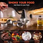 Elegant Cocktail Smoker Kit - Complete Whiskey Drink Smoking Gun with 8 Flavors of Wood Chips, Dome, and Accessories, Adds Flavor to Food and Drinks, Infuser Kit for Indoor Outdoor Use