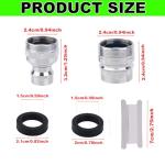 lasuroa 2pcs Portable Dishwasher Sink Faucet Adapter with Aerator, Chrome Quick Snap Adapter Kitchen Hose Attachment Connection for 15/16-27 Male or 55/64-27 Famale