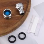 lasuroa 2pcs Portable Dishwasher Sink Faucet Adapter with Aerator, Chrome Quick Snap Adapter Kitchen Hose Attachment Connection for 15/16-27 Male or 55/64-27 Famale