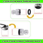 lasuroa 2pcs Portable Dishwasher Sink Faucet Adapter with Aerator, Chrome Quick Snap Adapter Kitchen Hose Attachment Connection for 15/16-27 Male or 55/64-27 Famale