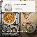 GOURMETIFIC® Pots and Pans Cookware Set [11 PIECES] - Non Toxic Ceramic Coated Cooking Ware - Induction, Gas & Oven Kitchenware - Non Stick Pot & Pan with Removable Handles & Stackable (Cream)