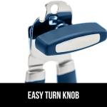 GORILLA GRIP Heavy Duty Stainless Steel Smooth Edge Manual Can Opener and Bottle Openers, Soft Comfortable Handle, Oversized Handheld Turn Knob, US Designed Multifunctional Kitchen Tool, Blue