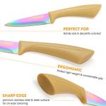 3 PCS Rainbow Paring Knife with Sheath, Pro Sharpness Kitchen Knives, Bring Life Color, Make Living Better-3.5 inch Stainless Steel Knife