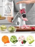 Cheese Grater Rotary, Rotary Grater for Kitchen, Kitchen Grater Vegetable Slicer with 3 Drum Blades, Fast Cutting Cheese Shredder for Vegetables and Nuts