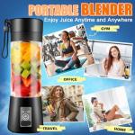 Portable Blender, Personal Size for Shakes and Smoothies with 6 Ultra Sharp Blades, Personal Blender USB Rechargeable Magnetic for Travel, Office, Gym (Black)