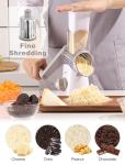 Cheese Grater Rotary, Rotary Grater for Kitchen, Kitchen Grater Vegetable Slicer with 3 Drum Blades, Fast Cutting Cheese Shredder for Vegetables and Nuts