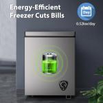 LifePlus Chest Freezer 3.5 Cubic Feet with Removable Basket and Fast Cooling, Small Deep Freezer, Adjustable Temperature, Energy Saving, Low Noise,Top Open Door Compact Freezer for Kitchen Garage