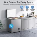 LifePlus Chest Freezer 3.5 Cubic Feet with Removable Basket and Fast Cooling, Small Deep Freezer, Adjustable Temperature, Energy Saving, Low Noise,Top Open Door Compact Freezer for Kitchen Garage