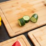 Cutting Board Set of 3 – Small, Medium, Large Wooden Cutting Boards for Kitchen for Chefs – Anti-Cut Chopping Board with Laser Engraved Inch Ruler, Charcuterie Accessories, Meal Prep