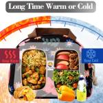 CaCTOUR Lunch Box for Women Girls Teens,Cute Lunch Box Cooler Bag, Portable Insulated Small Lunch Bag Women Reusable Corduroy Lunch Tote for Work/Travel/Picnic/School (Flower)