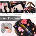 CaCTOUR Lunch Box for Women Girls Teens,Cute Lunch Box Cooler Bag, Portable Insulated Small Lunch Bag Women Reusable Corduroy Lunch Tote for Work/Travel/Picnic/School (Flower)