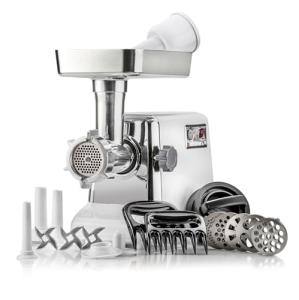 STX International Turboforce 3000 Series 5-in-1 Electric Meat Grinder | 3000W Max | 3-Speed | Size #12 | 5 Grinding Plates | 3 Stainless Steel Blades | Sausage Stuffer | Kubbe Maker & More Included