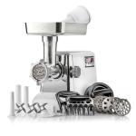 STX International Turboforce 3000 Series 5-in-1 Electric Meat Grinder | 3000W Max | 3-Speed | Size #12 | 5 Grinding Plates | 3 Stainless Steel Blades | Sausage Stuffer | Kubbe Maker & More Included