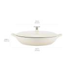 Amazon Basics Enameled Cast Iron Covered Round Casserole Skillet with Lid for Oven, 3.3-Quart, White