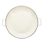 Amazon Basics Enameled Cast Iron Covered Round Casserole Skillet with Lid for Oven, 3.3-Quart, White