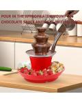 Chocolate Fondue Fountain, Mini Chocolate Melting Pot，3-Tier MINI Chocolate Fountain,Stainless Steel Electric Chocolate Fondue Fountain for Birthday Party Wedding