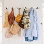 Homanu 24 Pack Coat Hooks, Heavy Duty Double Prong Coat Hooks Wall Mounted with 48 Screws, No Rust Black Metal Wall Hooks for Hanging Towel, Coat, Bag, Hat, Cup, Key