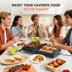 Electric Indoor Grill, 14'' Panini Press Grill, 1600W Electric Grill for Steak, Burger, Sandwich, 450℉ Dual Cooking Plates, 180° Flat Griddle, Removable Non-stick Grill & Drip Tray, Dishwasher Safe