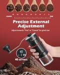 GCCTXC Manual Coffee Grinder with Ceramic Burr Handheld Hand Crank Espresso Grinder for Coarse Drip Fine Pour Over French Press Small Portable for Travel Camping Quiet Adjustable with Grind Settings