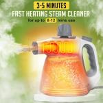 Multi-Surface Handheld Steam Cleaner with 11-Pieces Accessories, 15.2OZ All Natural Pressurized Steamer for Cleaning, Multipurpose Steam Cleaner for Home to Clean Floor, Grout, Tile, Grease and More