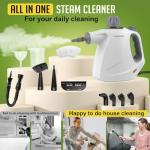 Multi-Surface Handheld Steam Cleaner with 11-Pieces Accessories, 15.2OZ All Natural Pressurized Steamer for Cleaning, Multipurpose Steam Cleaner for Home to Clean Floor, Grout, Tile, Grease and More