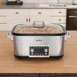 SUNVIVIPRO 12 in 1 Programmable 8 Quart Slow Cooker, Multi-Cooker Food Warmer with Digital Timer, Temp Control, Removable Cast Aluminum Pot & Dishwasher-Safe Tempered Glass Lid, Stainless Steel