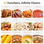 SUNVIVIPRO 12 in 1 Programmable 8 Quart Slow Cooker, Multi-Cooker Food Warmer with Digital Timer, Temp Control, Removable Cast Aluminum Pot & Dishwasher-Safe Tempered Glass Lid, Stainless Steel