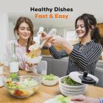 AVI ESSENTIALS Salad Spinner 4.0L – Space Saving Portable Lettuce Spinner with Lid Lock & Rotary Handle, BPA-Free Vegetable & Fruit Dryer, Compact Design for Quick, Easy & Mess-Free Salad Prep