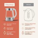 Speed-Boil Water Electric Kettle, 1.7L 1500W, Coffee & Tea Kettle Borosilicate Glass, Water Boiler, Auto Shut-Off, Cool Touch Handle, Base Detachable, LED. 360° Rotation, Boil Dry Protection (White)