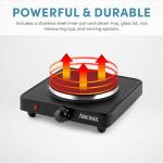 Aroma Single Burner Hot Plate - Black Metal