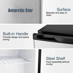 Antarctic Star Upright Freezer 3.0 Cu.ft, Compact Mini Freezer with Reversible Single Door, Temperature Control, Removable Shelves, Small freezer Stainless Steel for Dorms Home Office, Silver