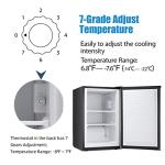 Antarctic Star Upright Freezer 3.0 Cu.ft, Compact Mini Freezer with Reversible Single Door, Temperature Control, Removable Shelves, Small freezer Stainless Steel for Dorms Home Office, Silver