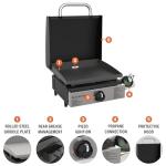 Blackstone 1814 Stainless Steel Propane Gas Portable, Flat Top Griddle Frill Station for Kitchen, Camping, Outdoor, Tailgating, Tabletop, Countertop – Heavy Duty & 12, 000 BTUs, 17 Inch, Black