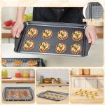 Gymdin Baking Sheet with Cooling Racks - Carbon Steel Cookie Sheets for Baking [2 Sheets + 2 Racks], Nonstick Baking Pans, Perfect for Baking, Roasting, and More, Size 17 x 11 x 0.5 Inches