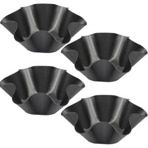 4 pcs 8.5" Nonstick Large Taco Shell Bowl – Carbon Steel Tortilla Maker Shell Pans Baking Molds Tostada for Frying Salad Bowls