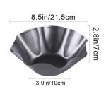 4 pcs 8.5" Nonstick Large Taco Shell Bowl – Carbon Steel Tortilla Maker Shell Pans Baking Molds Tostada for Frying Salad Bowls