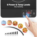 Nafewin Portable Induction Cooktop 1800W,110V Single Burner Induction Burner & Fry Pan, Hot Plate Stove Electric Burner LED Touch Control & 4H Timer, 8 Power 8 Temperature Setting for Cooking
